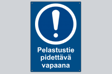 Pelastustie ohjekyltti