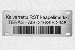 Kaapelimerkintä, ruostumatonta terästä