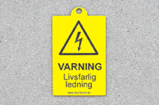 Hängskylt, graverad plast
