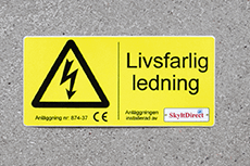 Varningsskylt för elektrisk fara